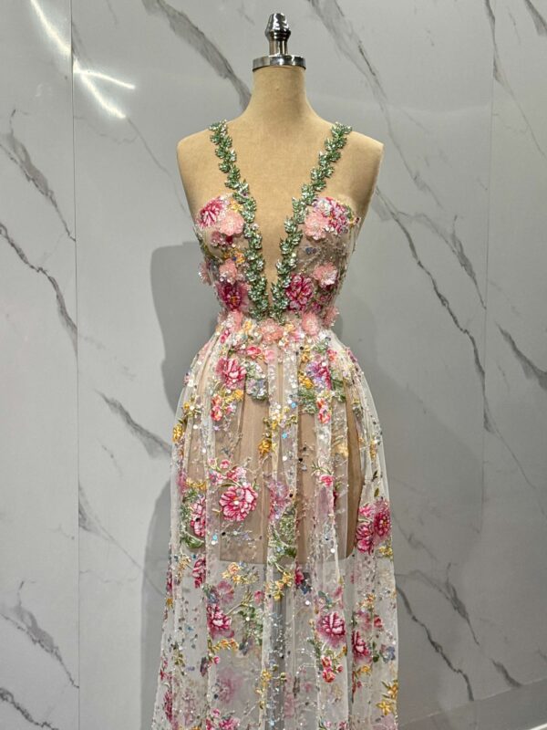 Floral Embroidered Luxury Dress